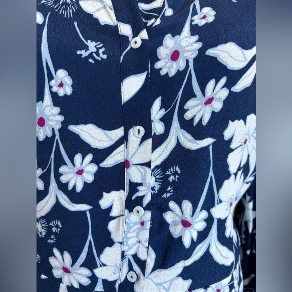 1 STATE SHIRT DRESS FLORAL PRINT TIE IN FRONT OR BACK. STYLISH, COMFORTABLE XL - Picture 4 of 12